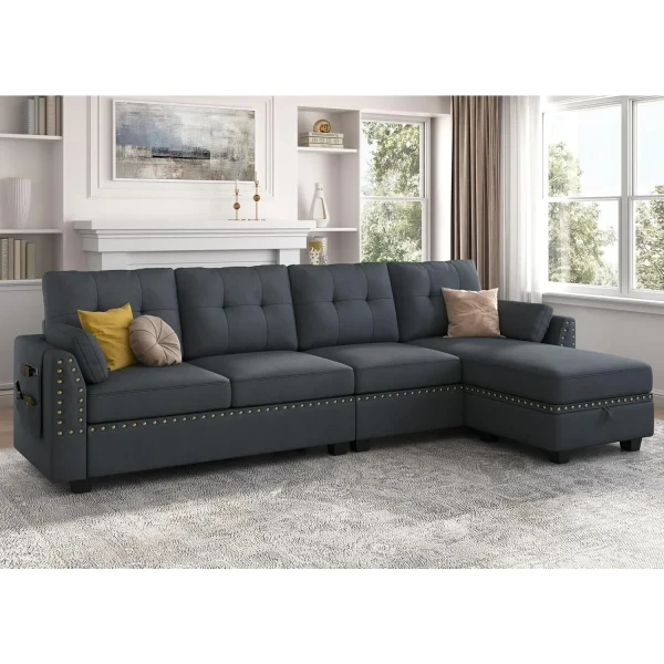 Convertible Sectional Sofa L Shaped Couch